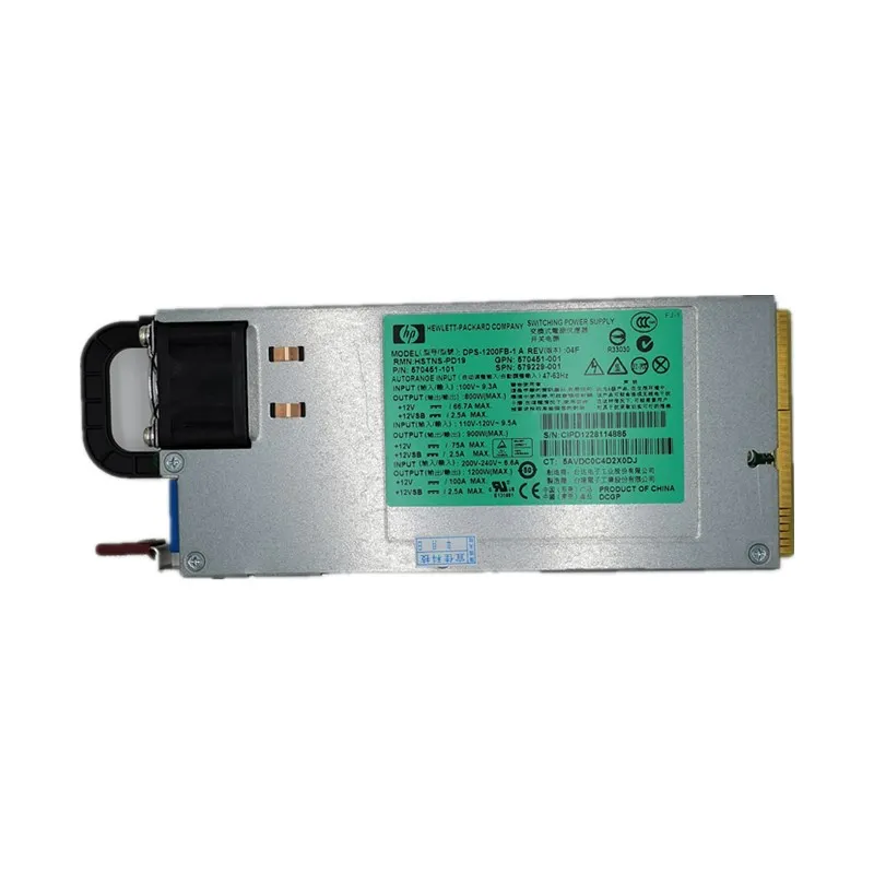 

1200W Platinum power supply server Hot Plug Power Supply PSU 660185-001 643956-101 643933-001 656364-B21 DPS-1200SB A