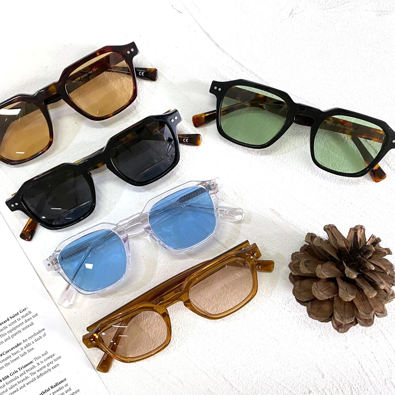 

2022 Hot Sale Manufacturer Brand Design Fashion Custom Logo Unisex Trendy UV400 Acetate Polarized Sunglasses