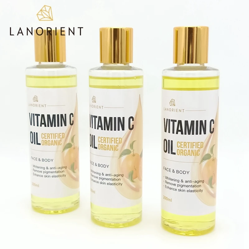 

LANORIENT luxury oem private label Pure natural organic 200ml Vitamin C Vitamin E olive lemon oil for skin