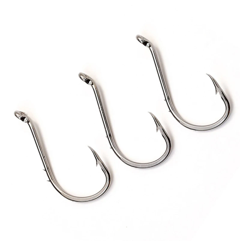 

50pcs/box High Carbon Steel Environmental Saltwater Freshwater Fishing Gear Two Extra Barbs Baitholder Fishing Hook