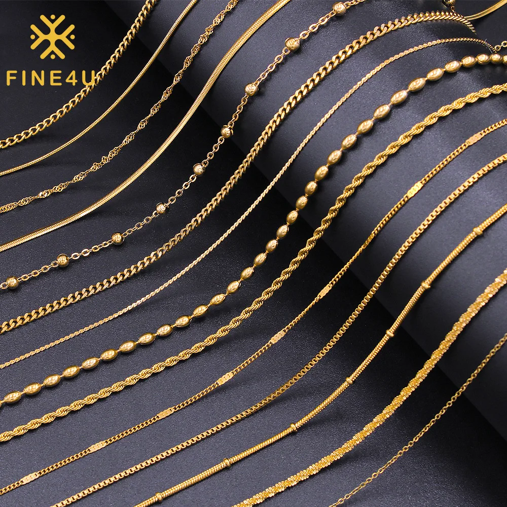 

Non Tarnish Wholesale Fashion Jewelry Gold Plated Stainless Steel Necklace Chains For Jewelry Making