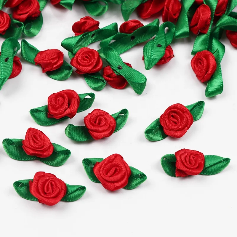 

Wholesale Custom Gift Bow Satin Ribbon Decoration Small Red Rose Bow Ribbon, 196 colors