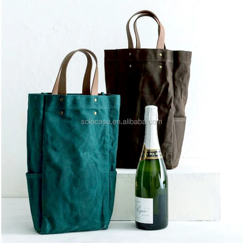 Waxed Canvas Wine Cooler Bags