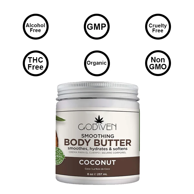 Low Moq Natural Vegan Organic silky Smooth Honey Coconut Chamomile and Rosemary Extract Wholesale Whipped Shea Body Butter