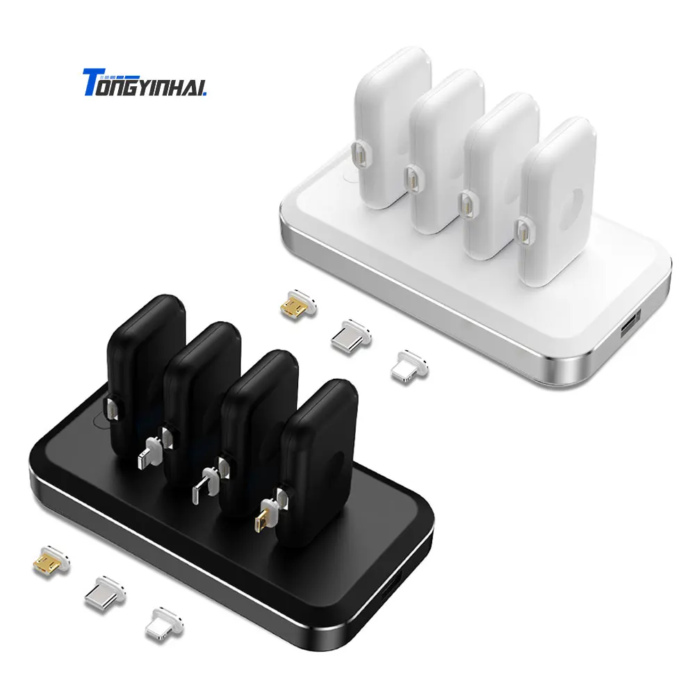 

2021 New small charger with key chain flashlight Portable Mini Finger magnetic power bank for smart phone