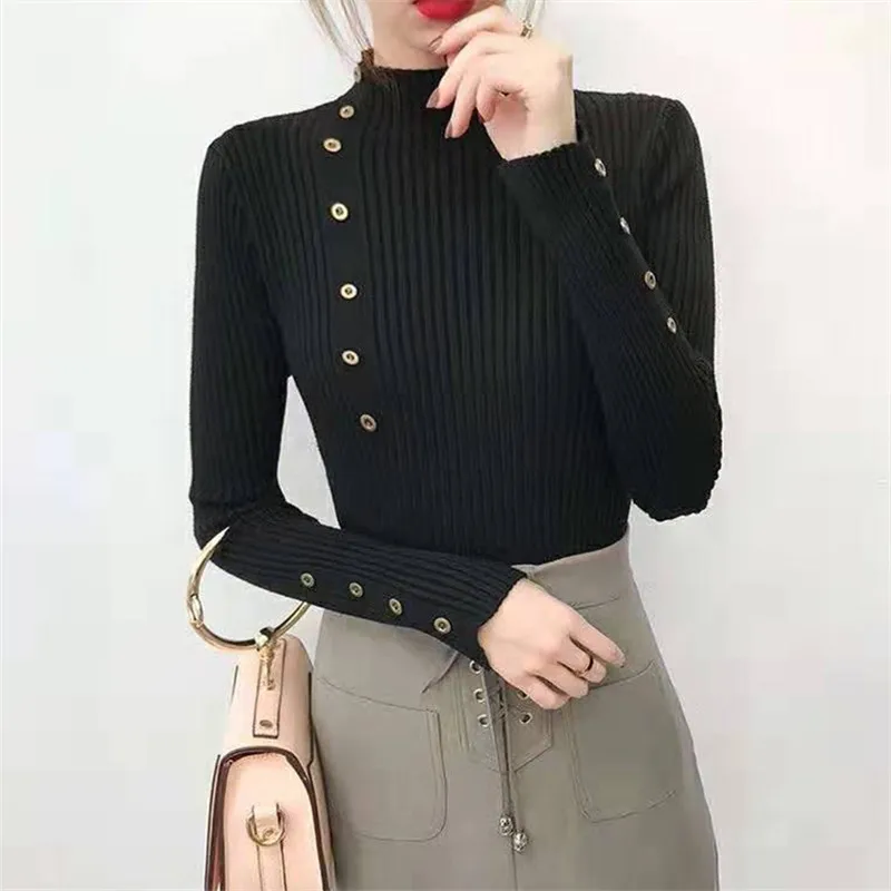 

Wholesale high turtleneck long sleeve winter sweaters ladies knitted slit fit soft pullovers jumpers sweatshirts shirts cheap, White, black, coffie, blue, beige etc