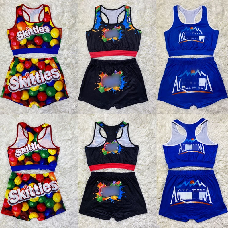 

2021 women Short Two Piece Set Women Clothing Joggers Pants ladies Tracksuits Biker Snack Shorts Sets Womens 2 Piece Outfit, 22colors