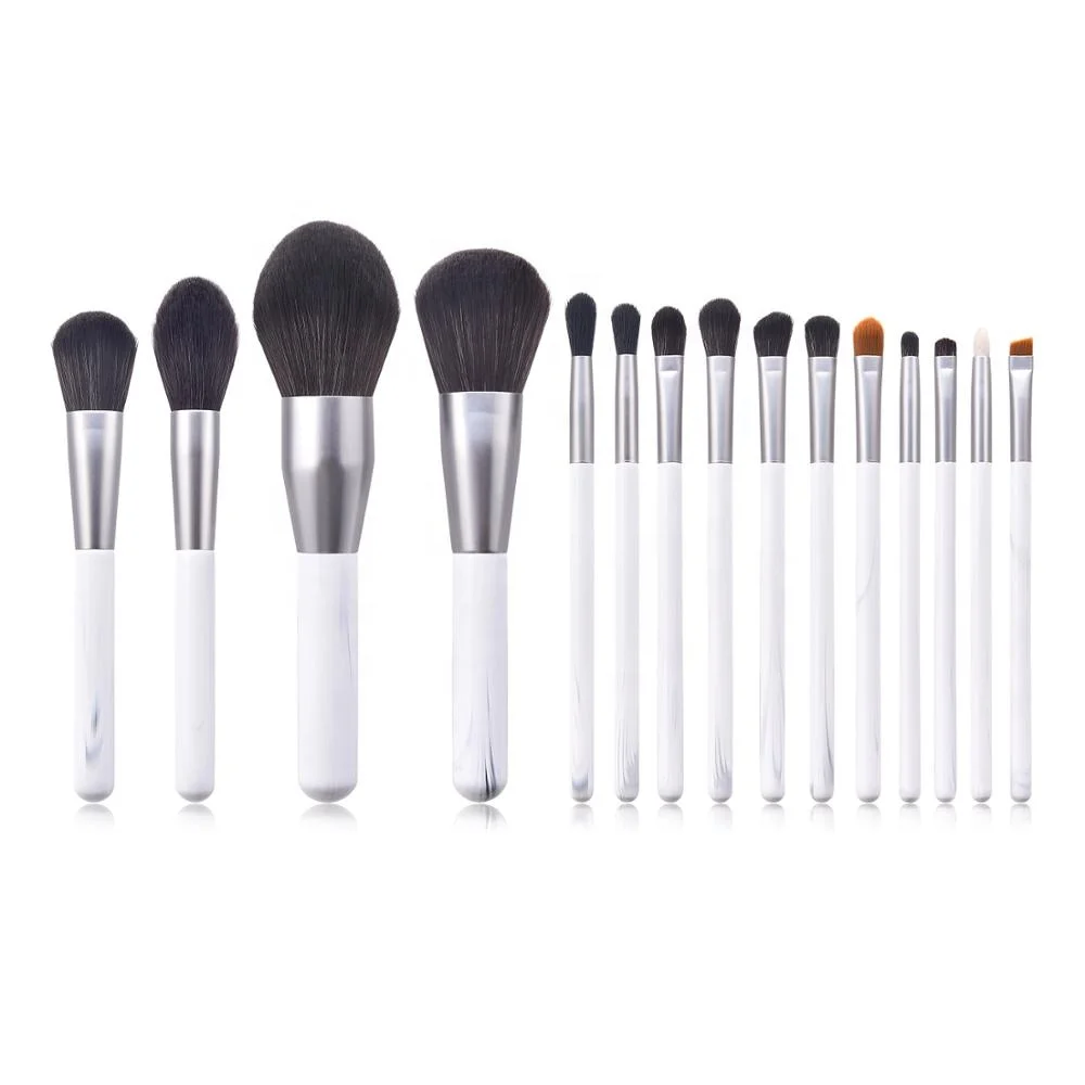 

2019 Selling 15pcs Makeup Brushes high end white marbling beauty brush Makeup Kit, Picture or customized