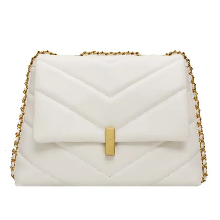 

Newest design 2022 ladies single shoulder bag women fashion leather crossbody handbags, White
