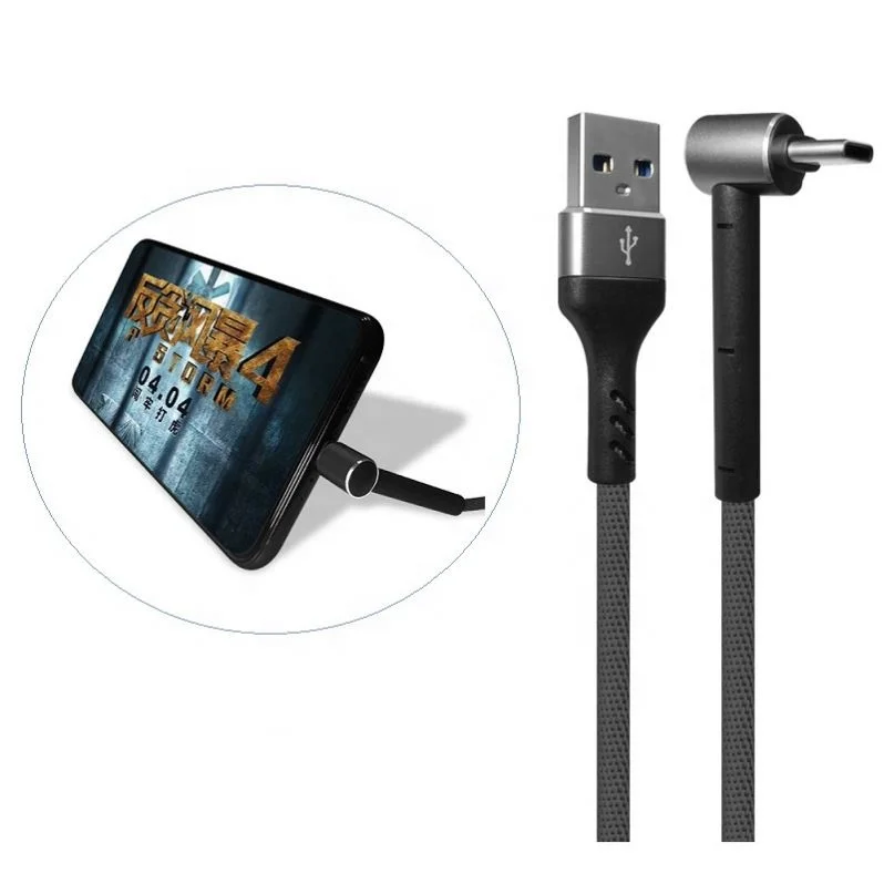 

OEM Free Shipping New Product Right Angle Fast Charging USB Data Cable Phone Holder, Red /white/black/gray