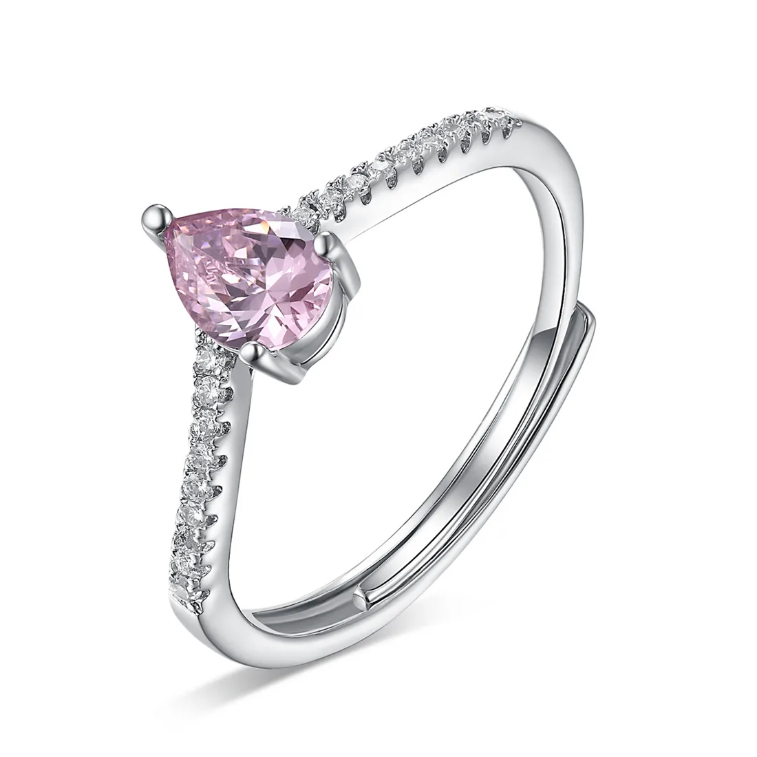 

Fashion Women High Quality Adjustable Zirconia Engagement Ring Diamond Cz 925 Sterling Silver Jewelry Ring