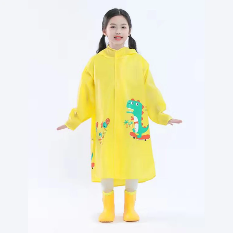 

Wholesale High Quality Waterproof Cartoon Kids Rain Coat Reusable Cute Plastic EVA Children Raincoat With Hood, Pink,yellow,blue,green