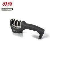 

Fashional and practical design 3 stage knife sharpener black
