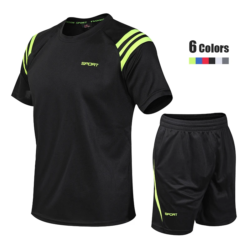 

Summer Polyester Tracksuit Men Graphic Short Sleeve T-shirt Top and Shorts Set