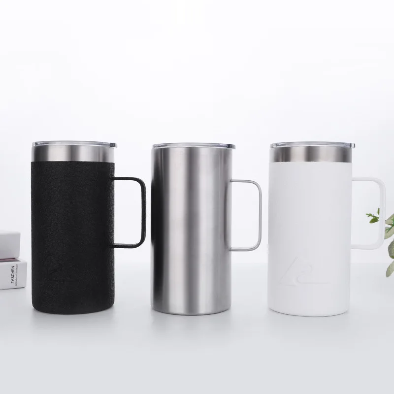 

Stainless Steel Coffee Mug With Handle Travel Camping Insulated Mug