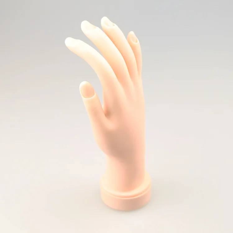 

ail Practice Hand Model Flexible Movable Silicone Prosthetic Soft Fake Hands for Nail Art Training Display Model Manicure Tool