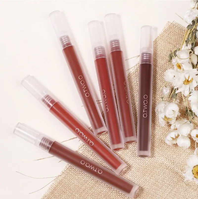 

O.TWO.O Nude Lipstick Matte Lips Makeup Waterproof Long Lasting Non Sticky Lip Gloss Lightweight Moisturizing Lip Tint Cosmetics, 6 colors