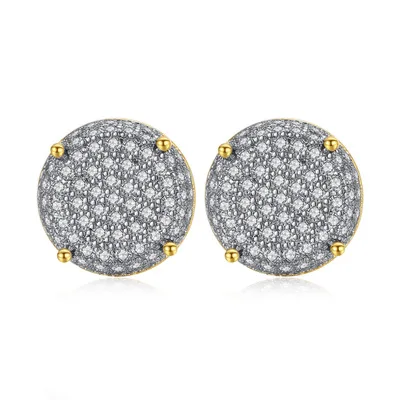 

Classic Luxury Round Zircon Shiny Stud Earrings Birthday Gift for Men and Women