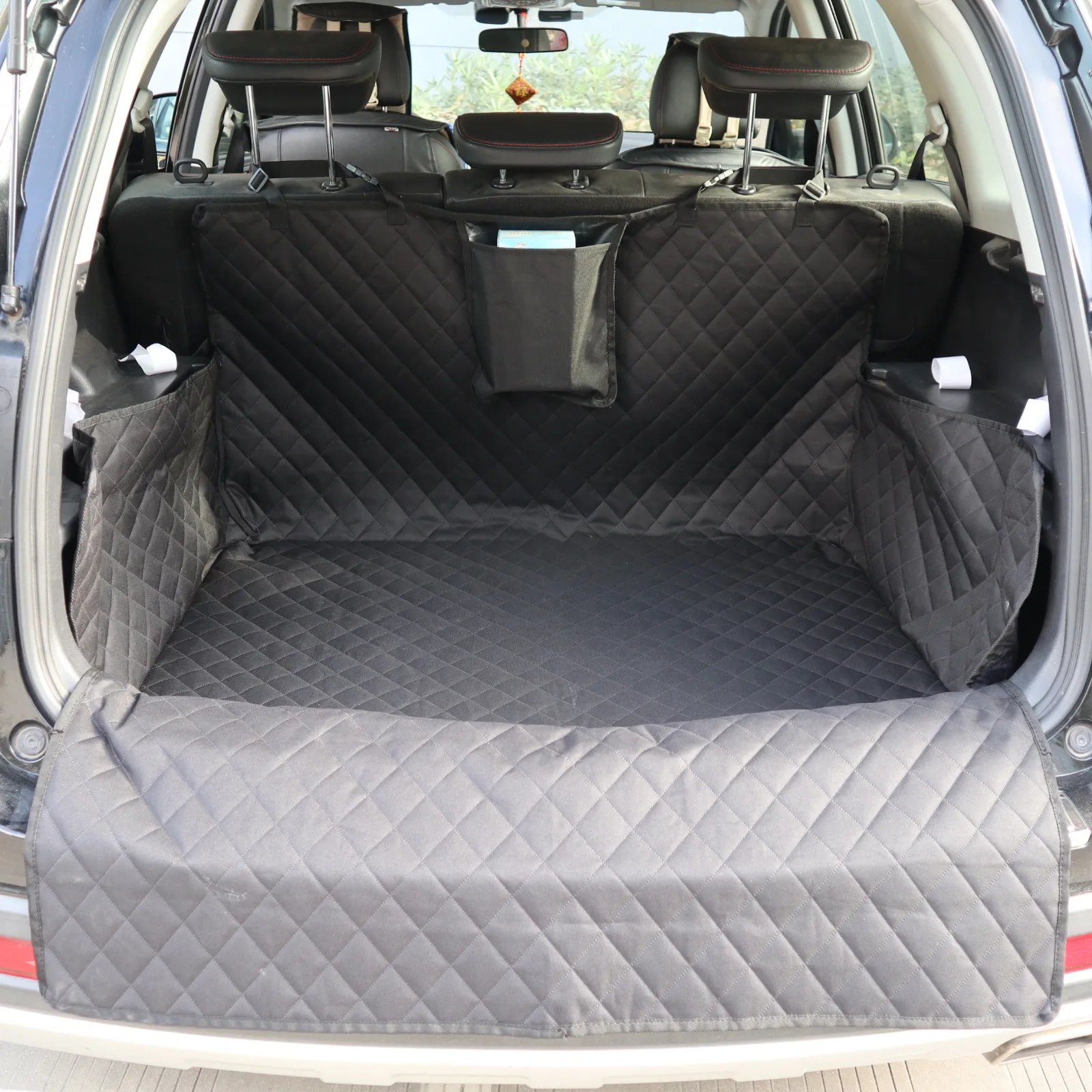

Oxford fabric Mesh Window Soft Cargo Blanket Booster Washable Waterproof Dog Car Pet Trunk Seat Cover, Black