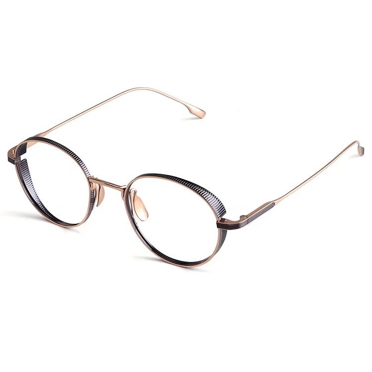 

Newest fashionable unisex reading studying titanium eyeglasses round shape, 3 colors