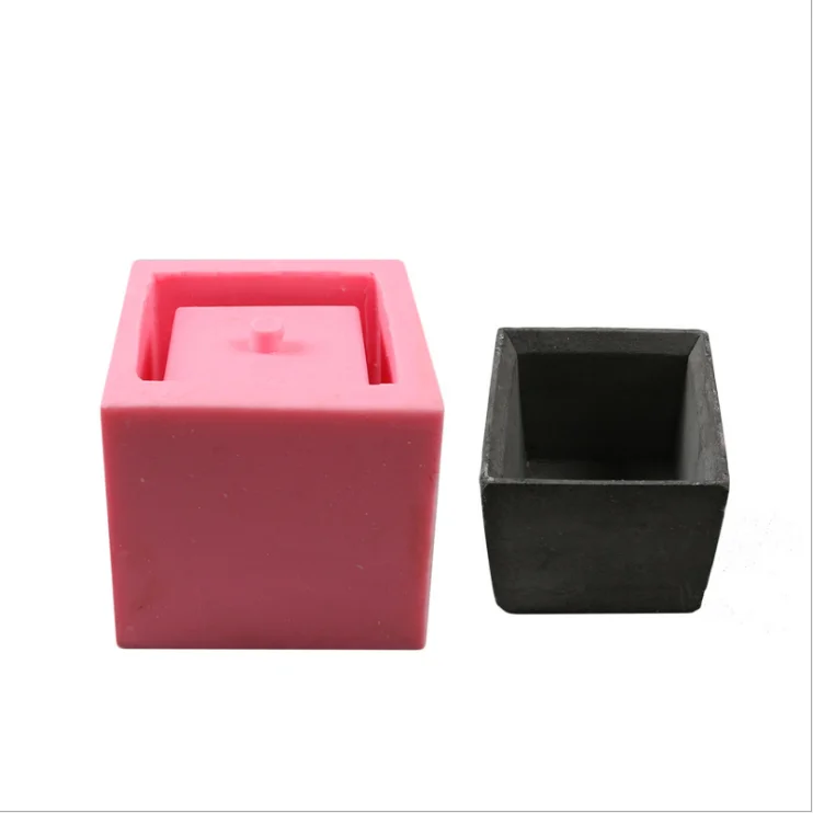 

LOVE'N LV393H Square slicone moulds flowerpot aromatherapy gypsum diffuser cement mold for for DIY handmade Homedeco, Pink