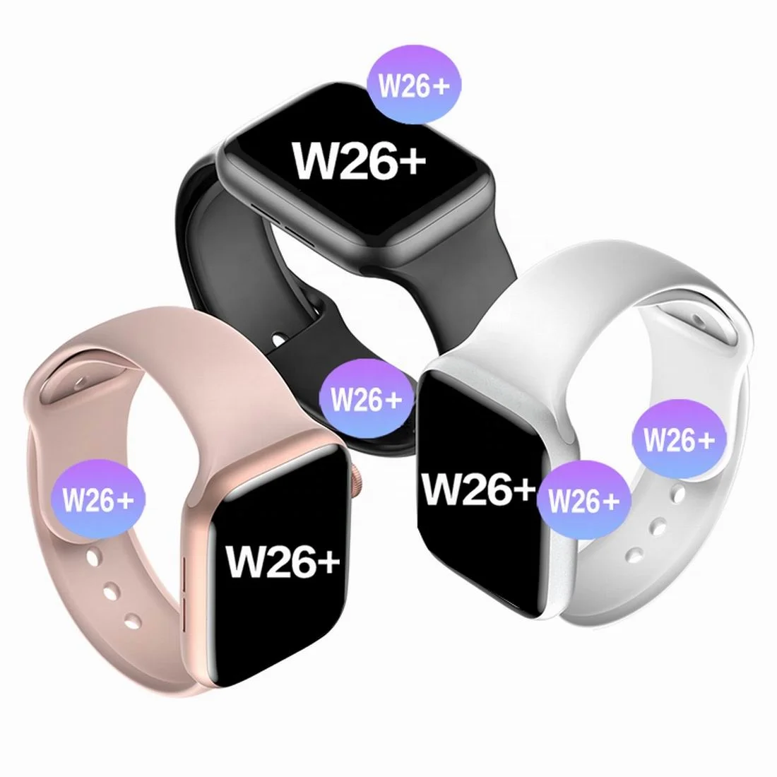 

W26+ W26+ Smart Watch Series 6 1.75 Inch Full Touch Screen BT Call Watch W26Pro Heart Rate Monitor Music Control IWO Waterproof, Customized colors