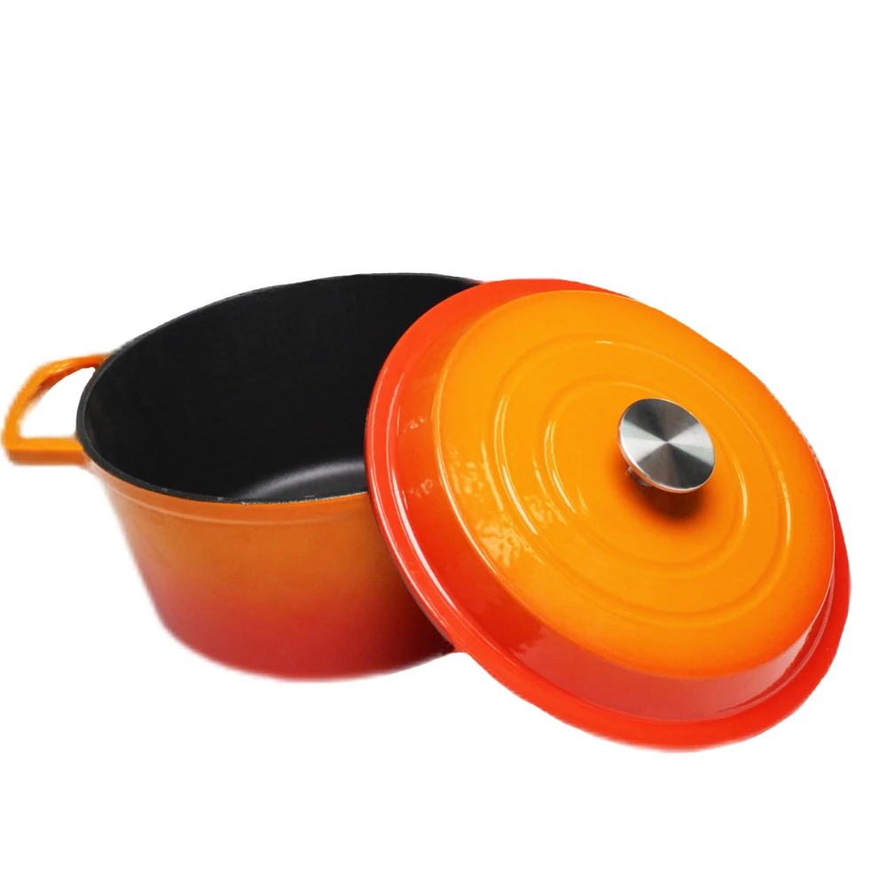 

German Enamel Cast Iron Cookware Enamel Oven Pot Cast Iron Dutch Oven With Lid, Green/red/blue/orange