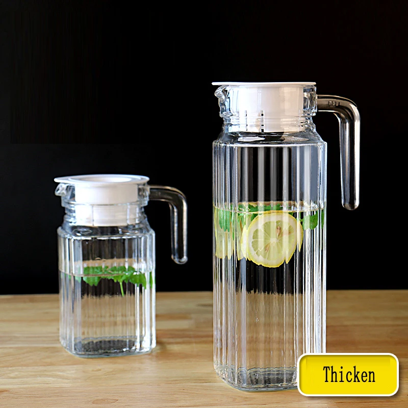

glass juice jug glass water jug with lid water bottle, Customized