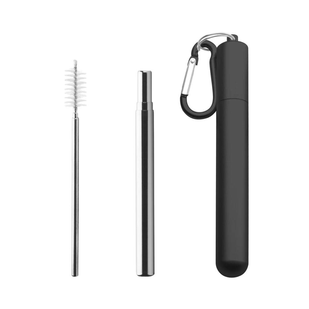 

2021 New Product 304 Metal Silver Straw Set Steel Straw Stainless Steel Metal Straws