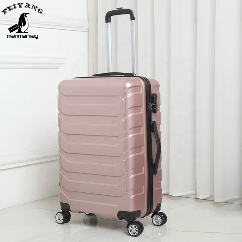 

cross tripe fashion travel suitcase hard plastic luggage bag rolling luggage
