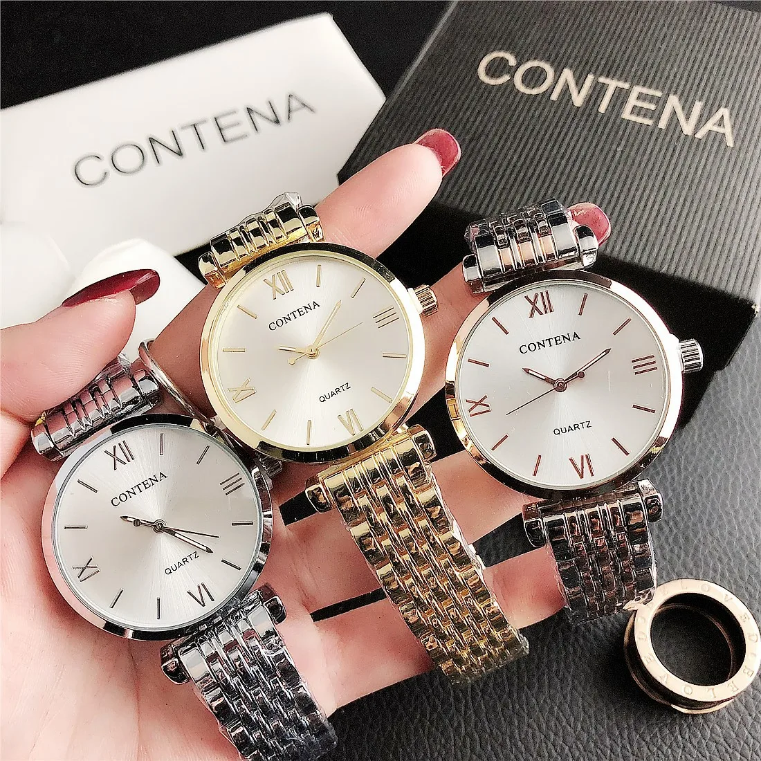 

Fashion lady jewelry korean simple style girls boys alloy quartz stainless steel band silver wrist watch, As pic
