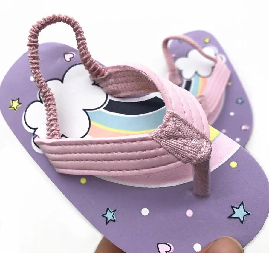 

2021non slip unisex unicorn rainbow shoes cute baby little girl boy beach flip flop slippers, Picture color