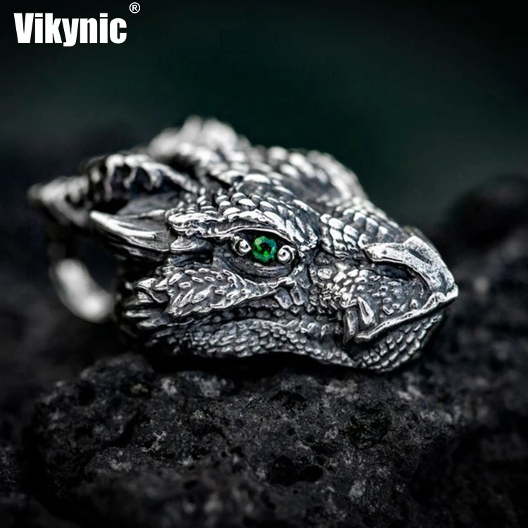 

Hip Hop Men's Necklace Pendant Retro Silver Dragon Pendant necklace