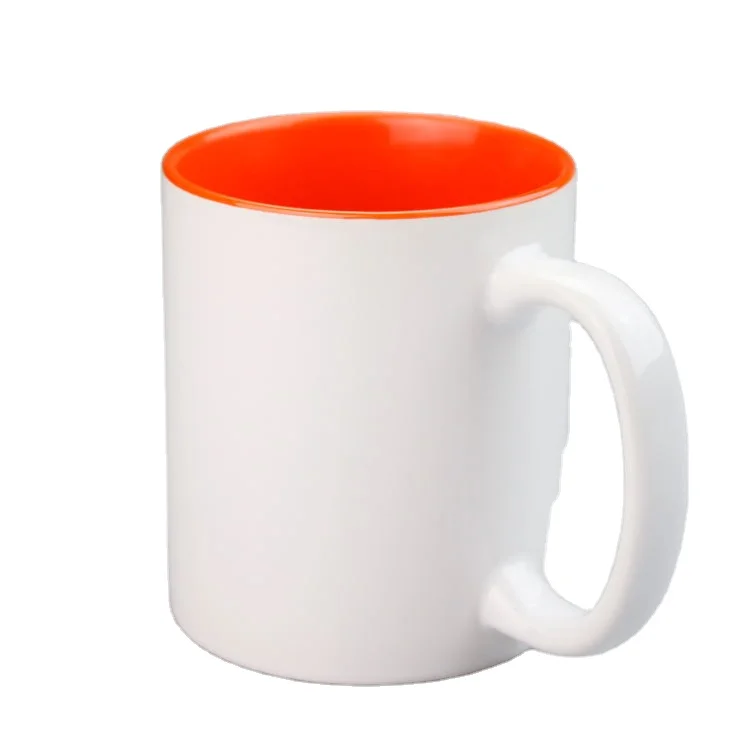 

Factory Sale 11oz Inner Colorful Ceramic Mugs Sublimation Mug Wholesale Custom Logo Sublimation Colorful Ceramic Coffee Mug, Customized colors acceptable