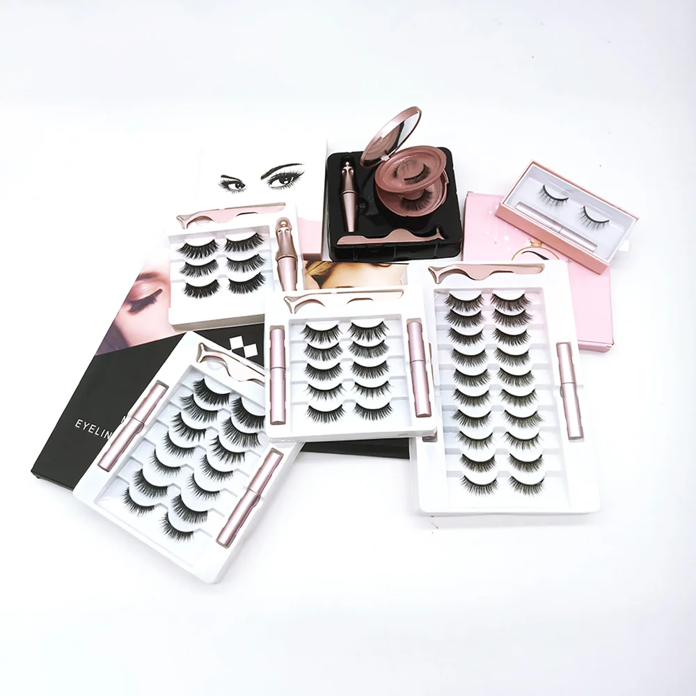 

Free Sample Wholesale Magnetic Lashes Cruelty Free Reusable Magnetic Eyelashes Magnetic Strip Eye Lash with Custom Made Box
