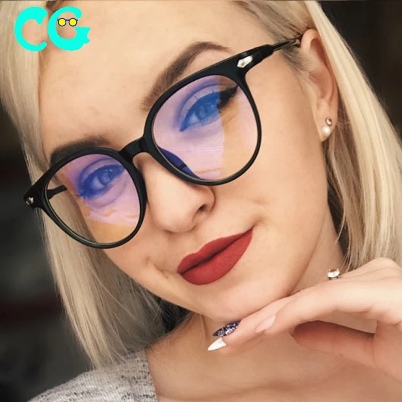 

2019 Women Glasses Frame Men Anti Blue Light Eyeglasses Frame Vintage Round Clear Lens Glasses Optical Spectacle Frame eyewear, Custom colors