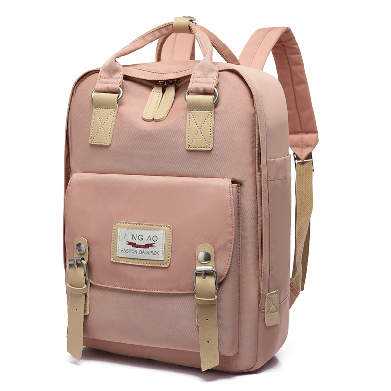 

ZUNWEI latest Korean style waterproof mochilas women backpack laptop bag for college girls, 7 colors: pink black khaki etc.