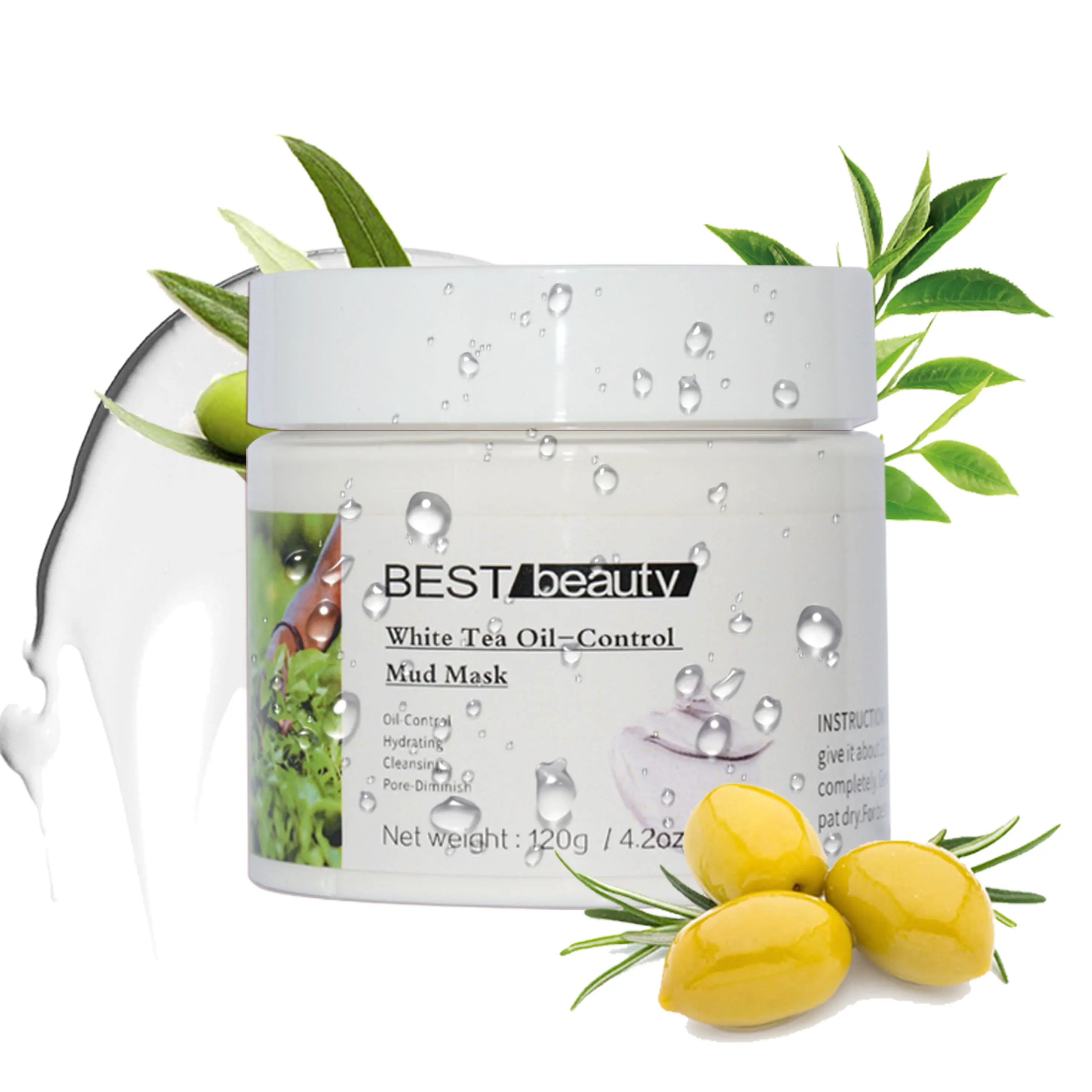 

cosmetics Wholesale White Tea Oil-control Cleansing Mud Clay Mask