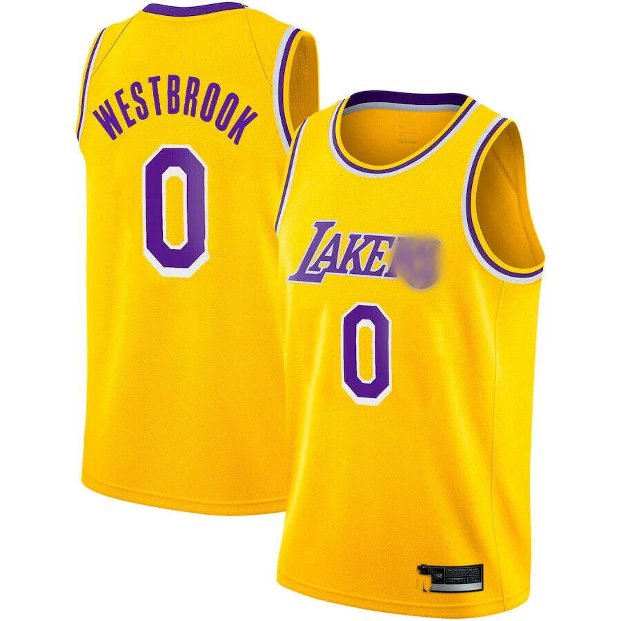 

2021 Cheap New Los Angeles American Basketball Teams Sports Jerseys Custom Wholesale Laker 0 Russell Westbrook Stitched Jersey