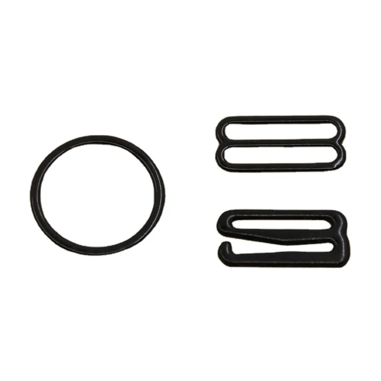 

Nylon Coated Metal Bra Rings Sliders and Hooks Bra Adjuster For Lingerie 24mm, Black/white