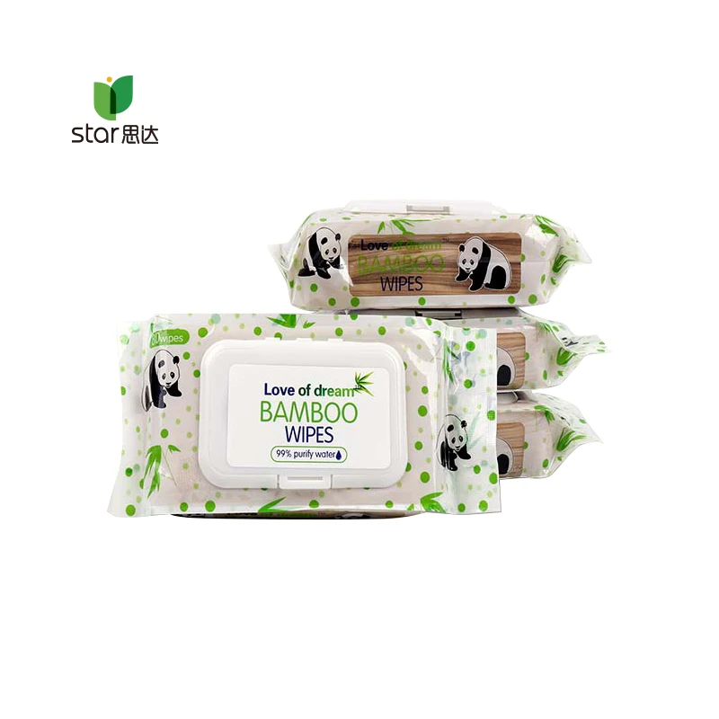 

Eco Friendly Spunlace Organic bamboo Wipes Flushable Baby Wet Nonwoven Wipes