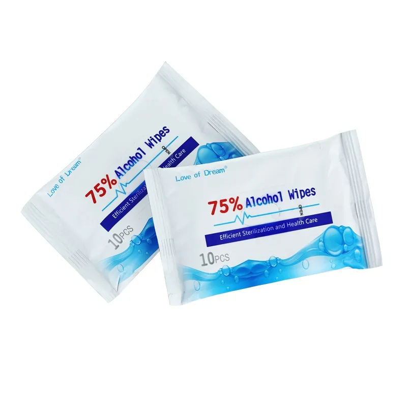 

MEICHANG Surface Clean Disinfectant 70% 75% Ethyl Alcohol Ethanol Wet Wipe Single Pack In Bulk