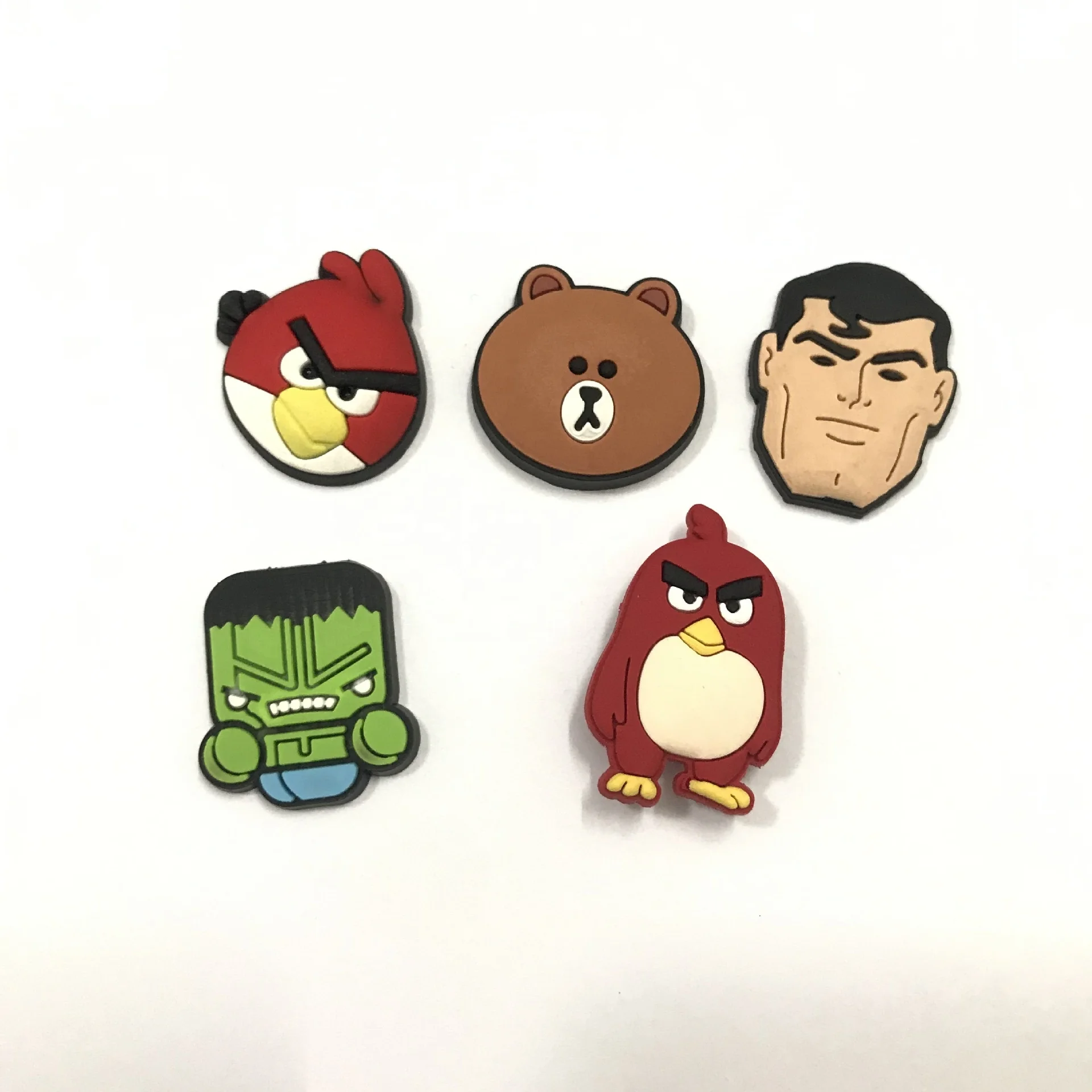 

Custom Logo Angry littel bird Cheap Custom New Design Soft Pvc Cartoon Croc Shoe Charm Designer Jibbit Croc Charms, Customized