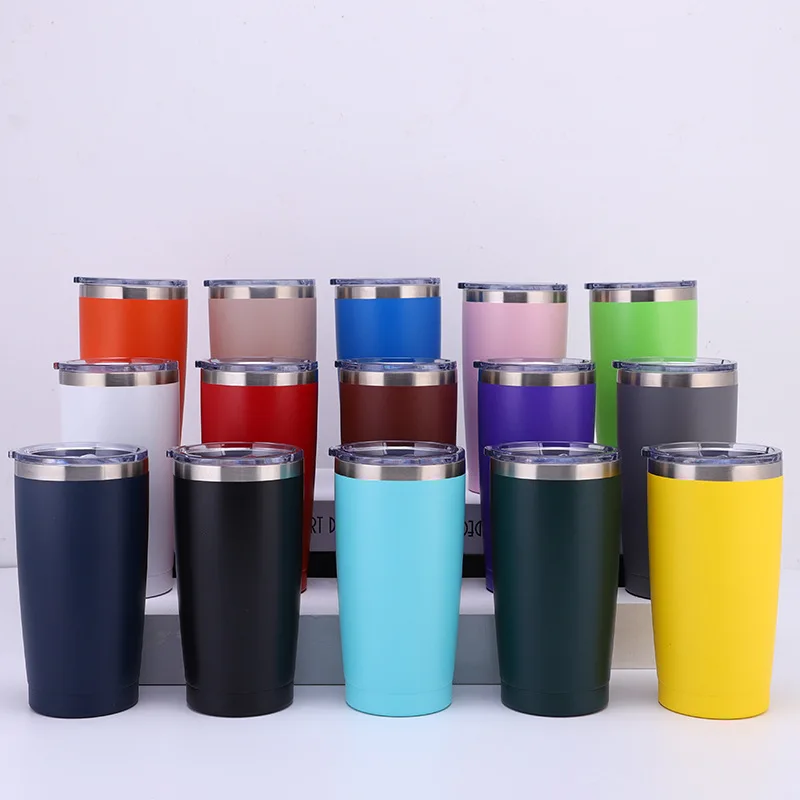 

Flypeak New Travel Mugs Vacuum Cup Wholesale Custom Logo 20oz Double Walled Vacuum Insulated Stainless Steel Tumbler with Lid, Customized color