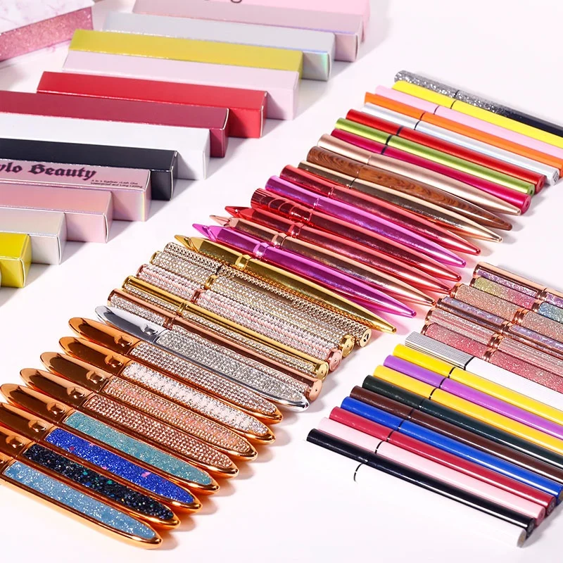 

Custom logo private label neon glitter Diamond magic color liquid adhesive eyeliner