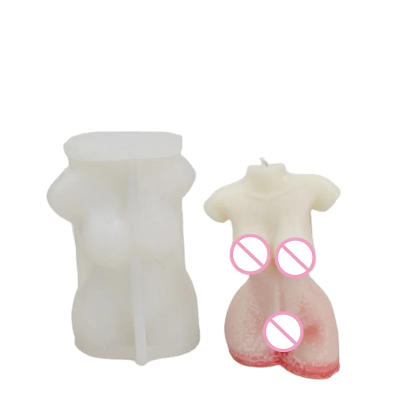 

Wholesale molde de silicona para velas human women torso silicone mold female body moulds candle, White