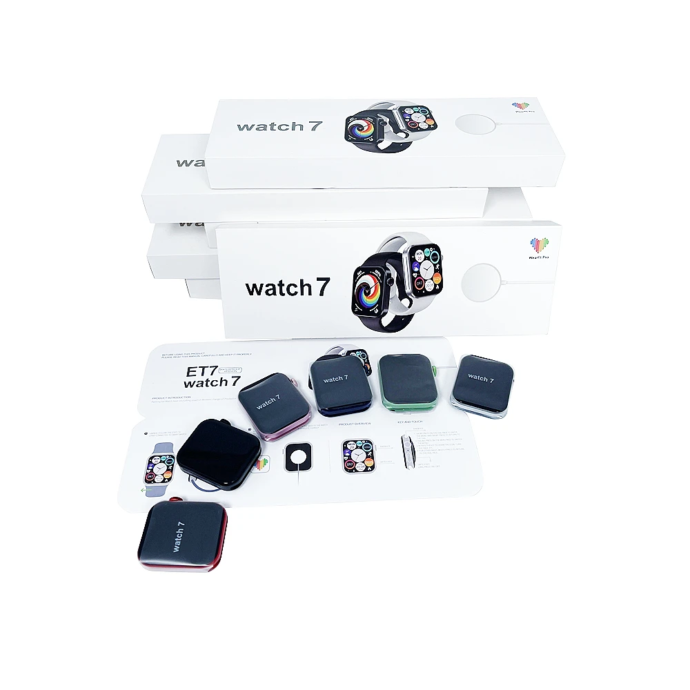 

Hot sale smart watch series 7 ET7 ip67 waterproof sport smart watch with heart rate monitoring for ios
