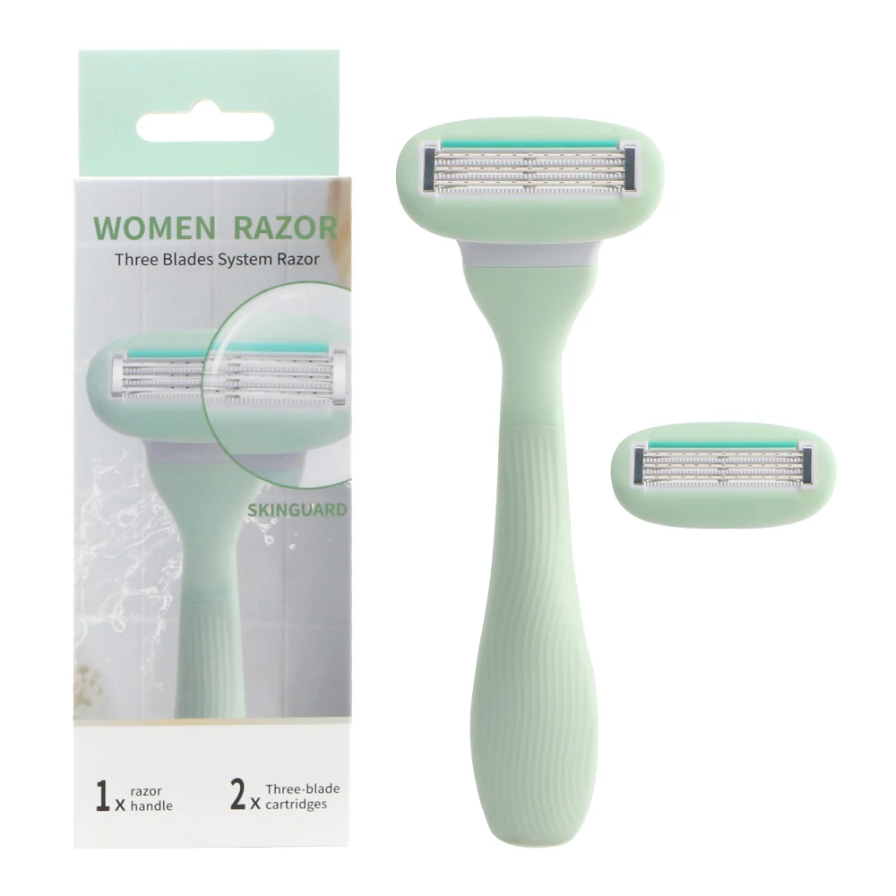 

3 blades razor irritation defense bar ladies razor system three blade with lubricating strip guard bar for women shaving