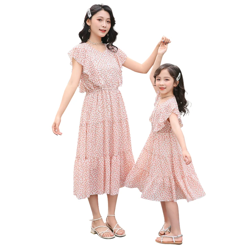 

Wholesale High Quality Cute Lovely Home Wear Parent-child Outfit mom and me dress, Picture shows