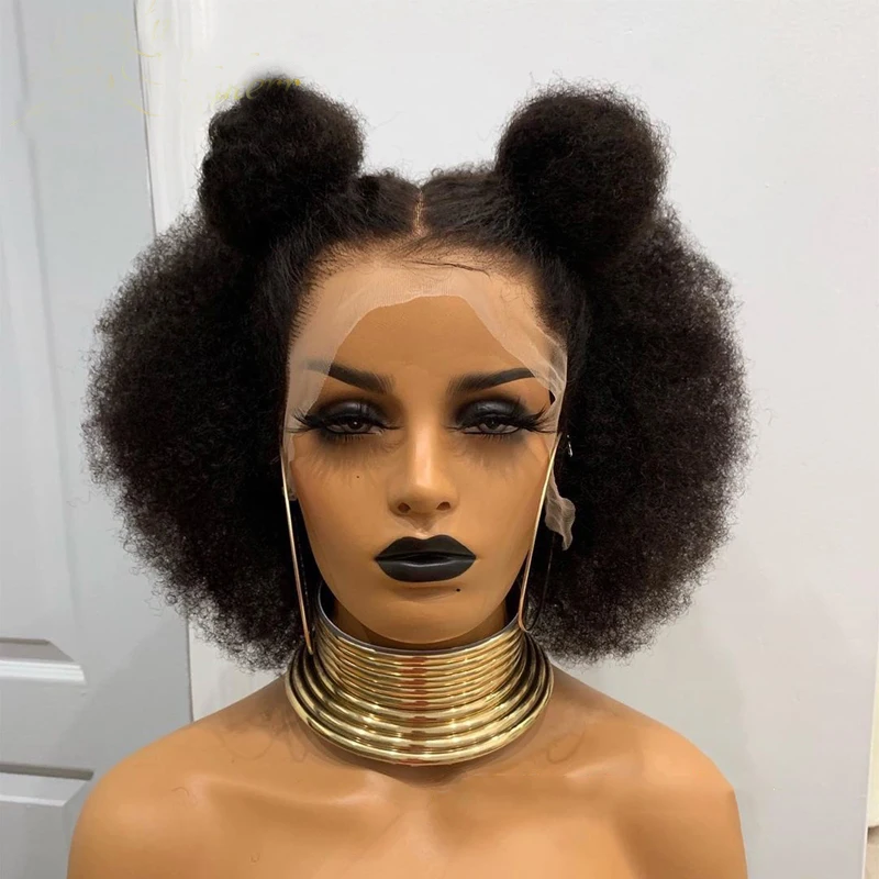 

Lace Human Hair Wigs afro Kinky Curl Lace Frontal Wigs Brazilian virgin Hair wigs For black Women